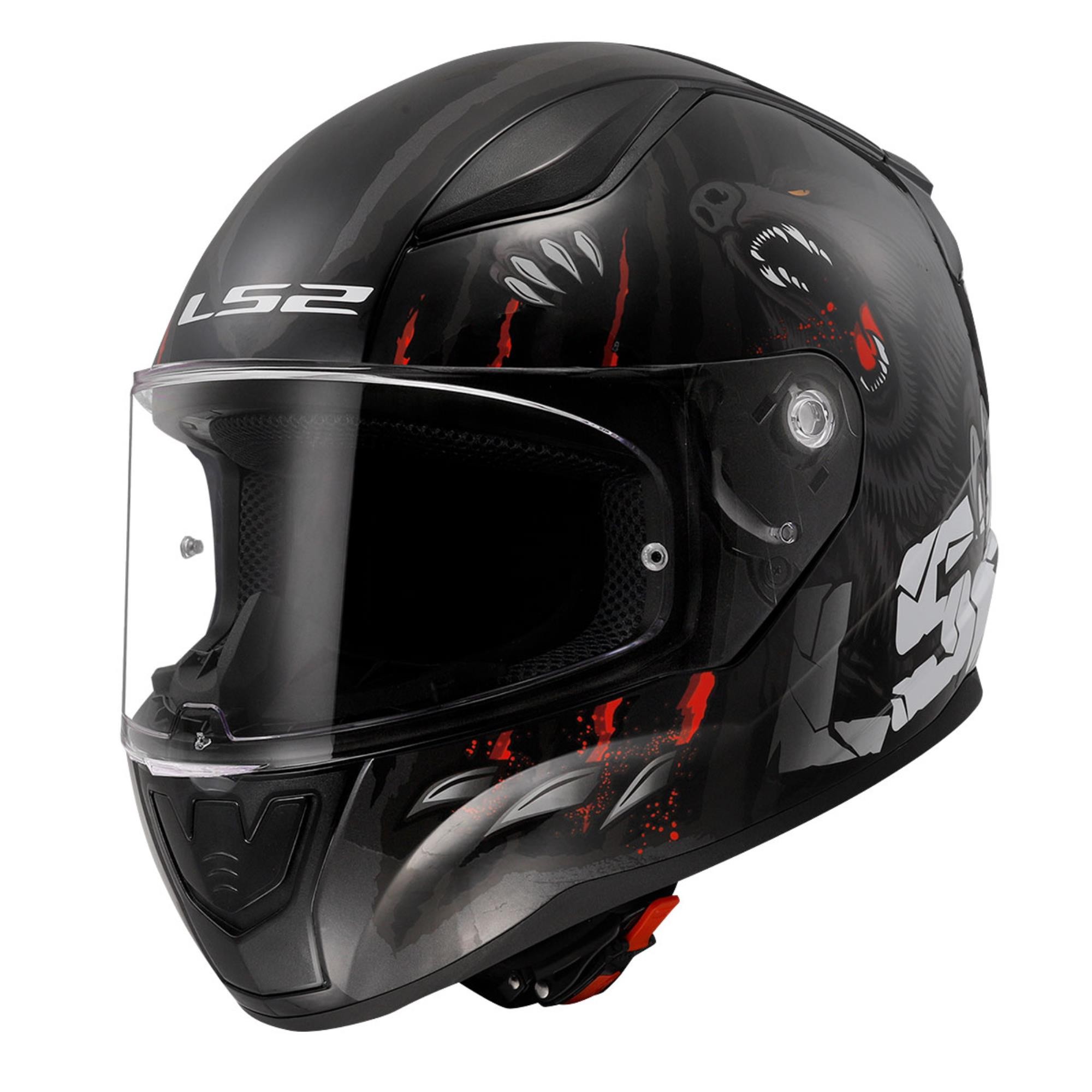 LS2 RAPID 2 CLAWN M.SİYAH-KIRMIZI KASK