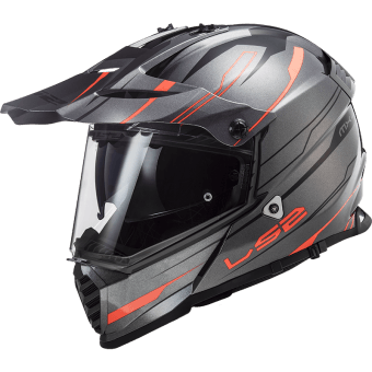 LS2 PIONEER EVO KNIGHT TITANIUM-TURUNCU KASK