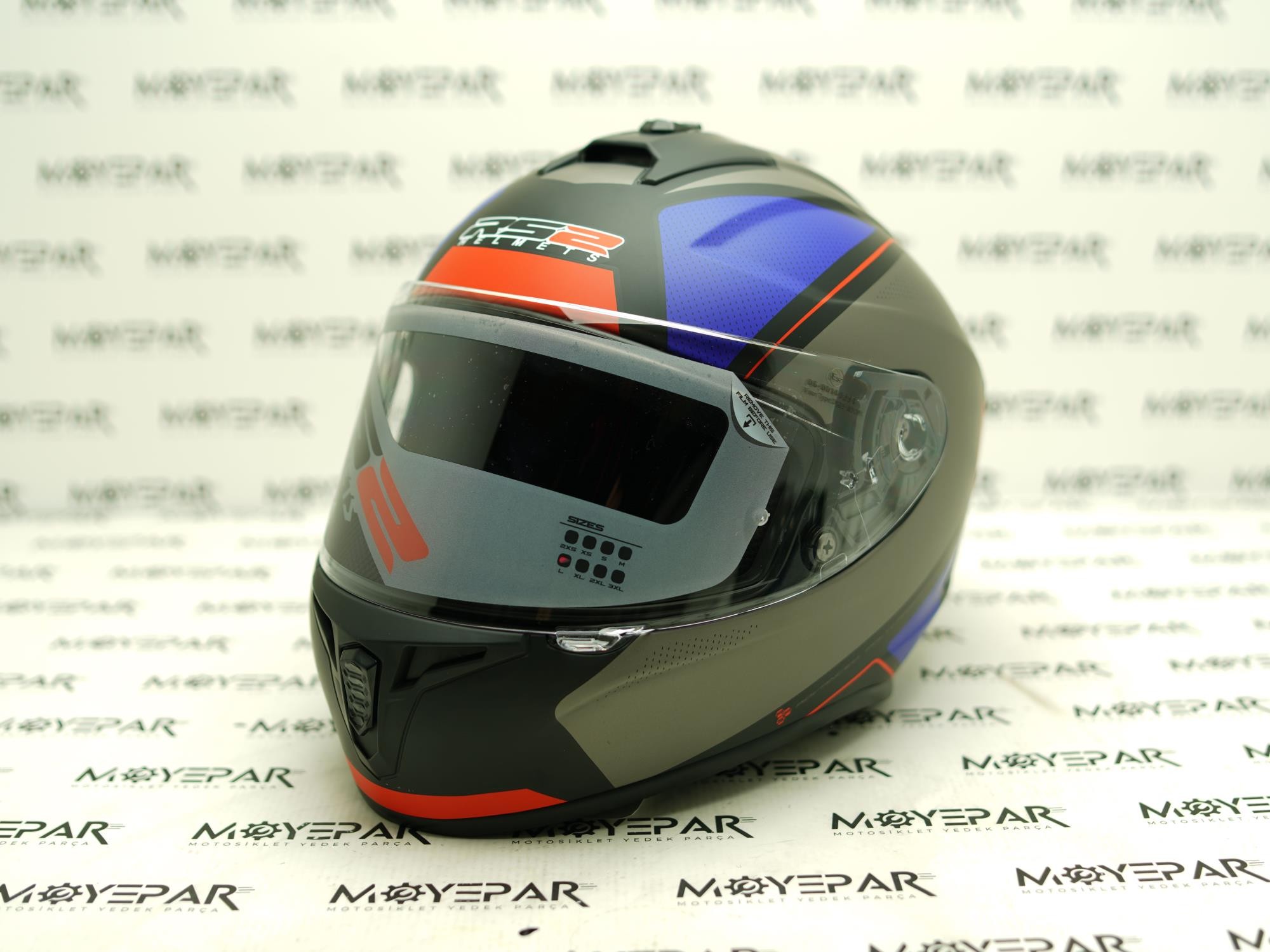 RS2 32002/6 MAVİ SİYAH FULL FACE KASK