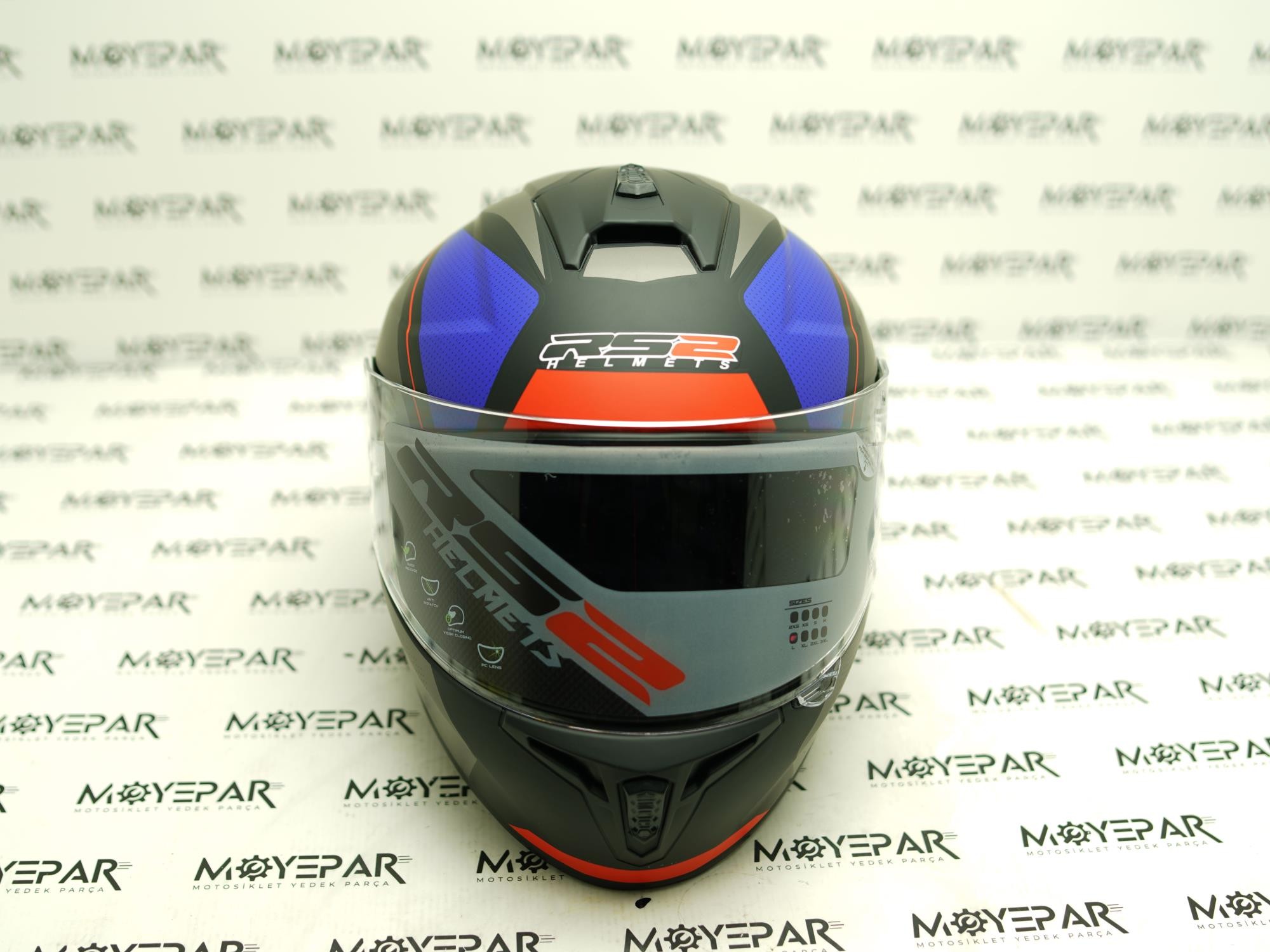 RS2 32002/6 MAVİ SİYAH FULL FACE KASK