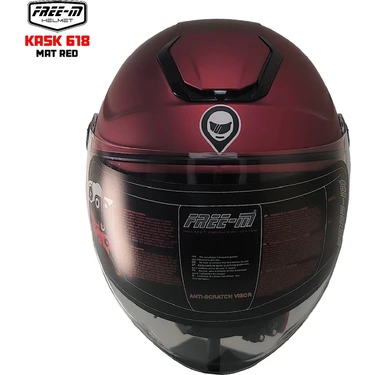 FREEM FR-618 YARIM KASK MAT KIRMIZI