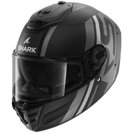 0325 SHARK SPARTAN RS CARBON SHAWN MAT KAPALI KASK MAT SİYAH GRİ