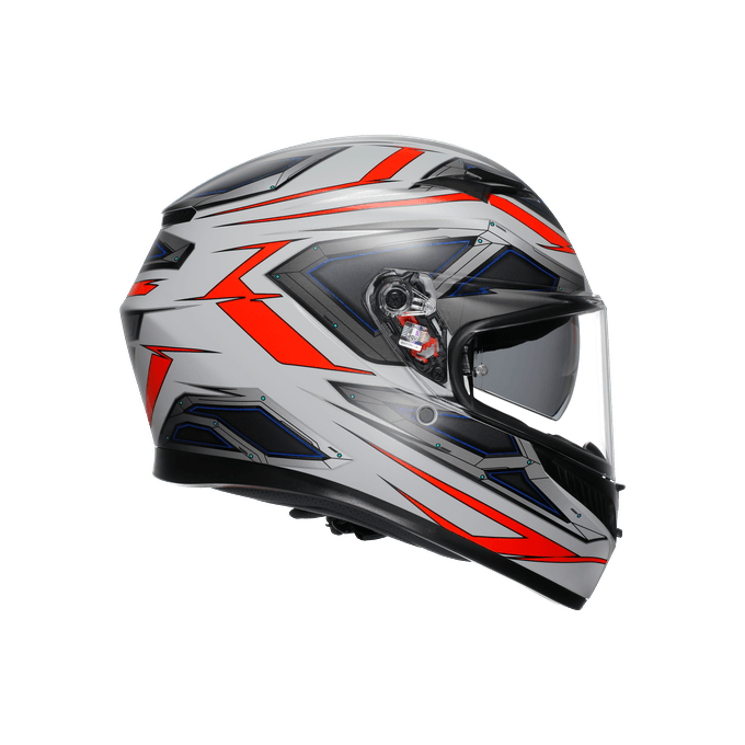 AGV KASK/K3 E2206 MPLK SPACE MATT WHITE RED FLUO CONFİGURATİON