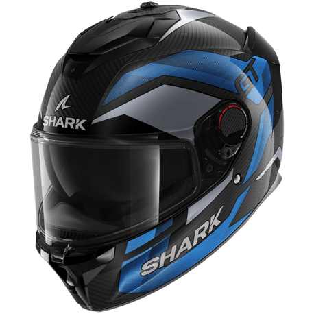 0329 SHARK SPARTAN GT PRO RITMO CARBON KAPALI KASK SİYAH MAVİ