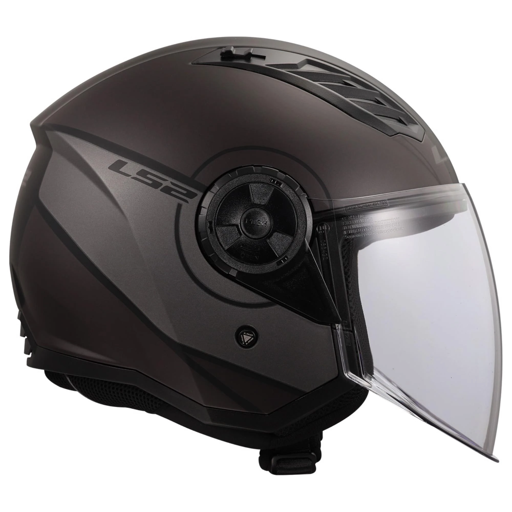 LS2 AIRFLOW 2 COVER MAT SİYAH-GRİ KASK YARIM KASK