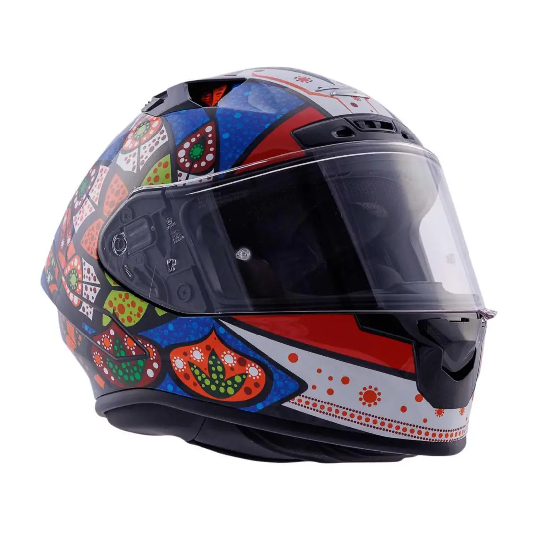 ZEUS KASK/ZS-826 PEARL BLACK BK6 BLUE FULL FACE KASK