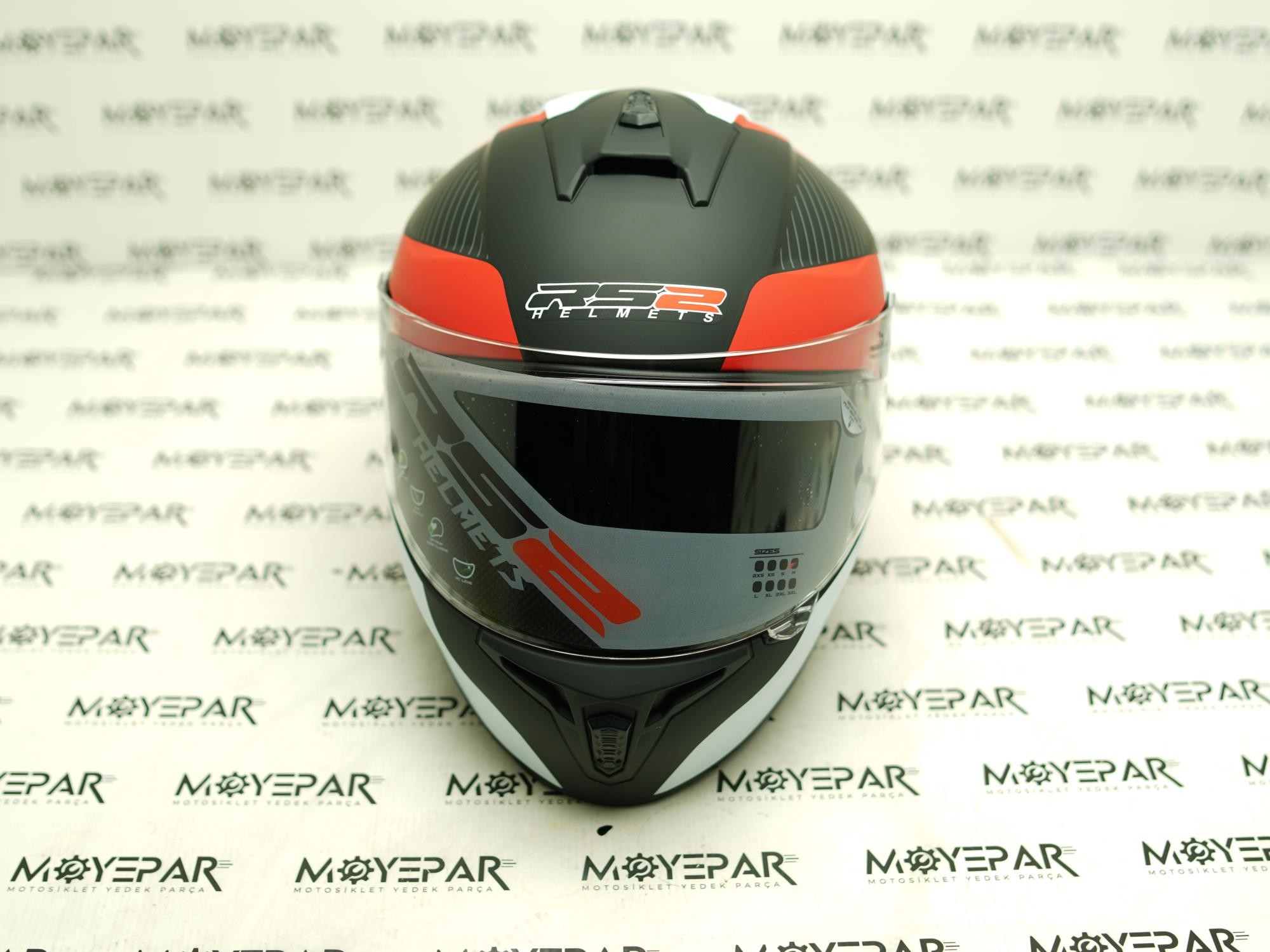 RS2 32006/1 BEYAZ KIRMIZI SİYAH FULL FACE KASK