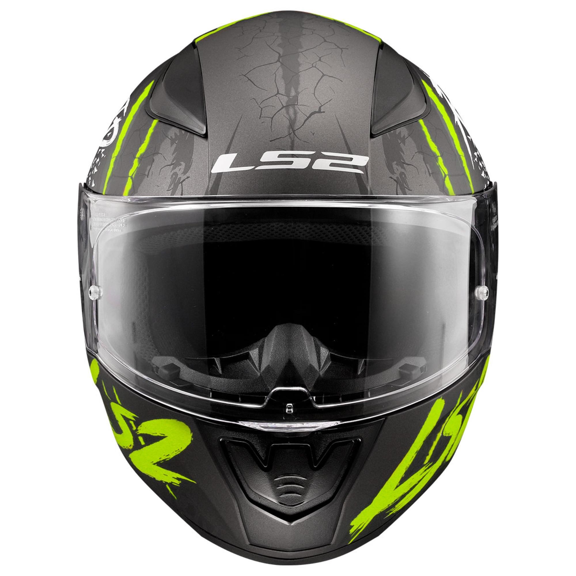 LS2 RAPID 2 RAVEN MAT SİYAH-GRİ-NEON SARI KASK