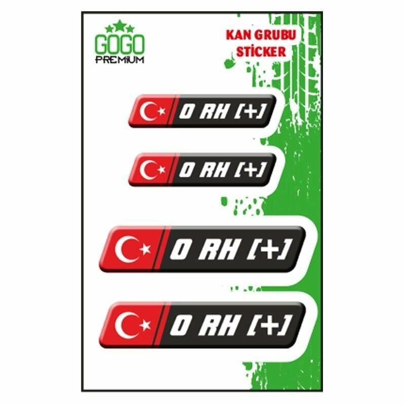 GOGO KAN GRUBU 0 RH+ SİYAH DÖRTLÜ DAMLA ETİKET