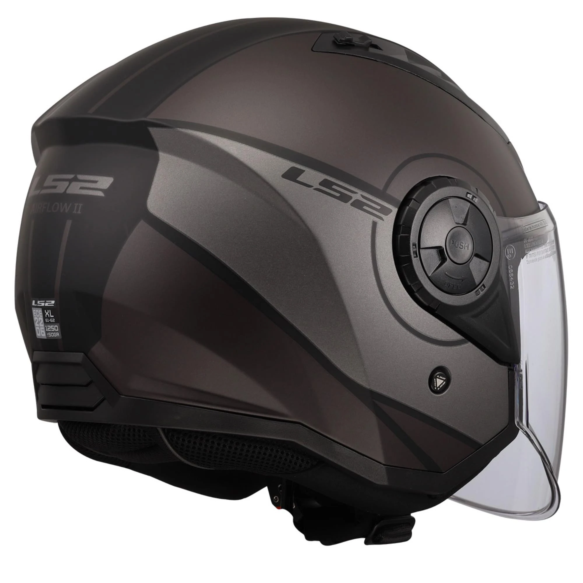 LS2 AIRFLOW 2 COVER MAT SİYAH-GRİ KASK YARIM KASK