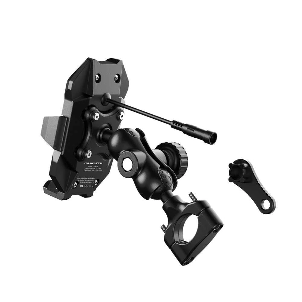 KN MASTER TT-880 WU KABLOSUZ ŞARJLI TİTREŞİM ÖNLEYİCİLİ MOTOSİKLET TELEFON TUTUCU