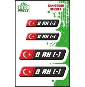 GOGO KAN GRUBU 0 RH - SİYAH DÖRTLÜ DAMLA ETİKET