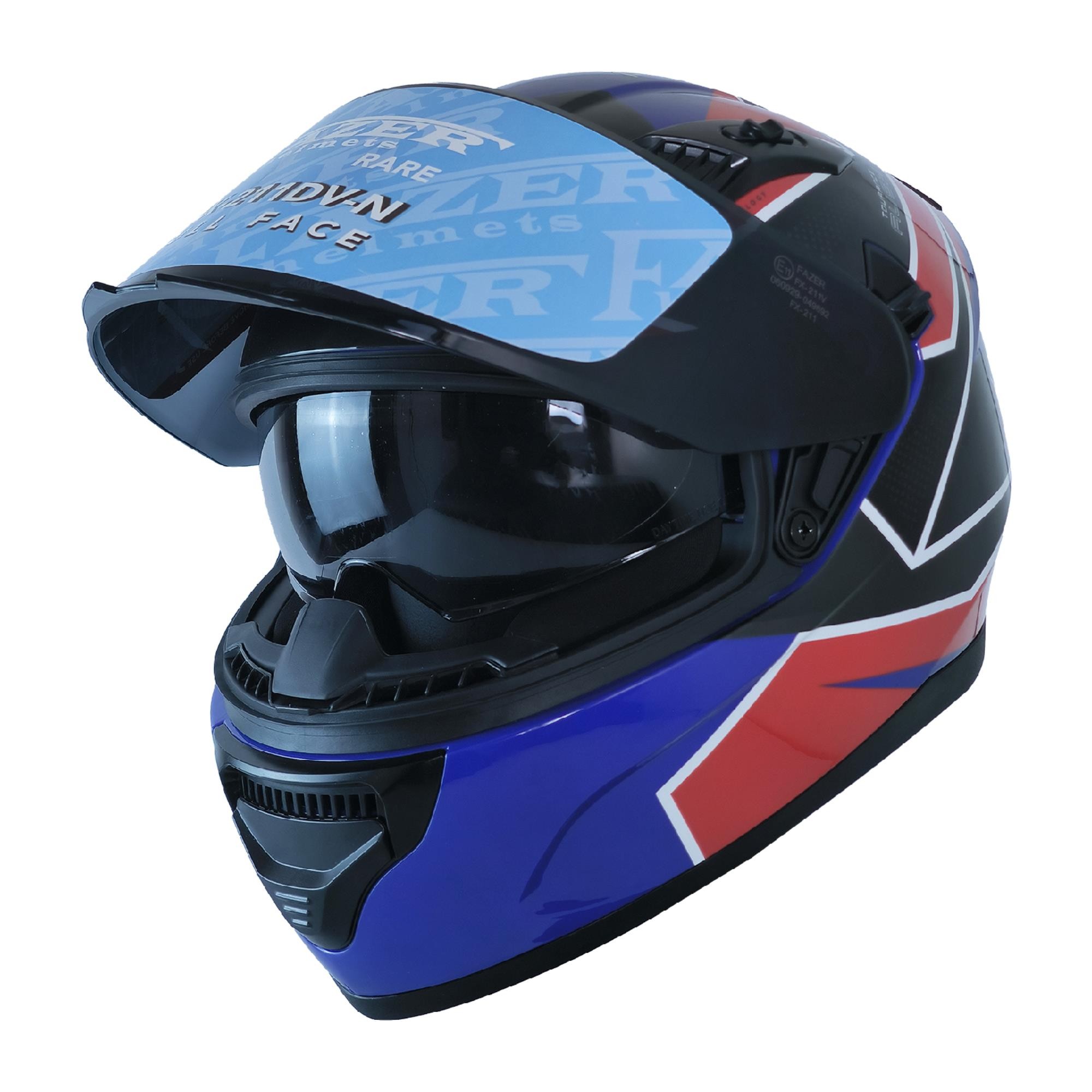FAZER 211-DV FULL FACE KASK RUSH SİYAH KIRMIZI BEYAZ