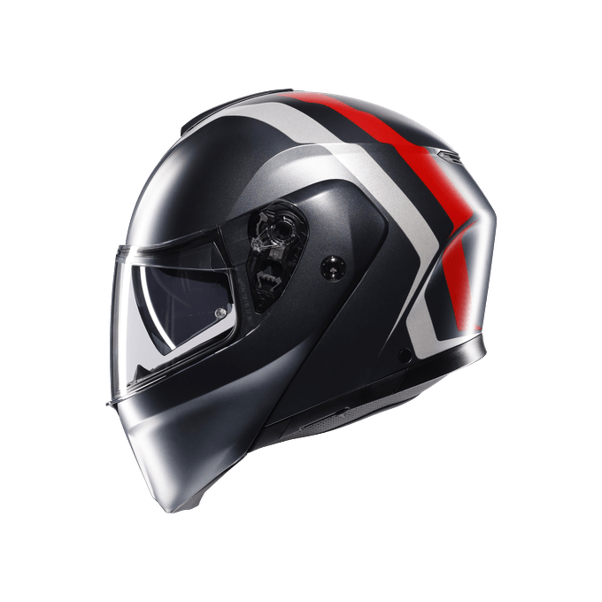 AGV KASK/STREETMODULAR RESI MATT GREY SILVER RED