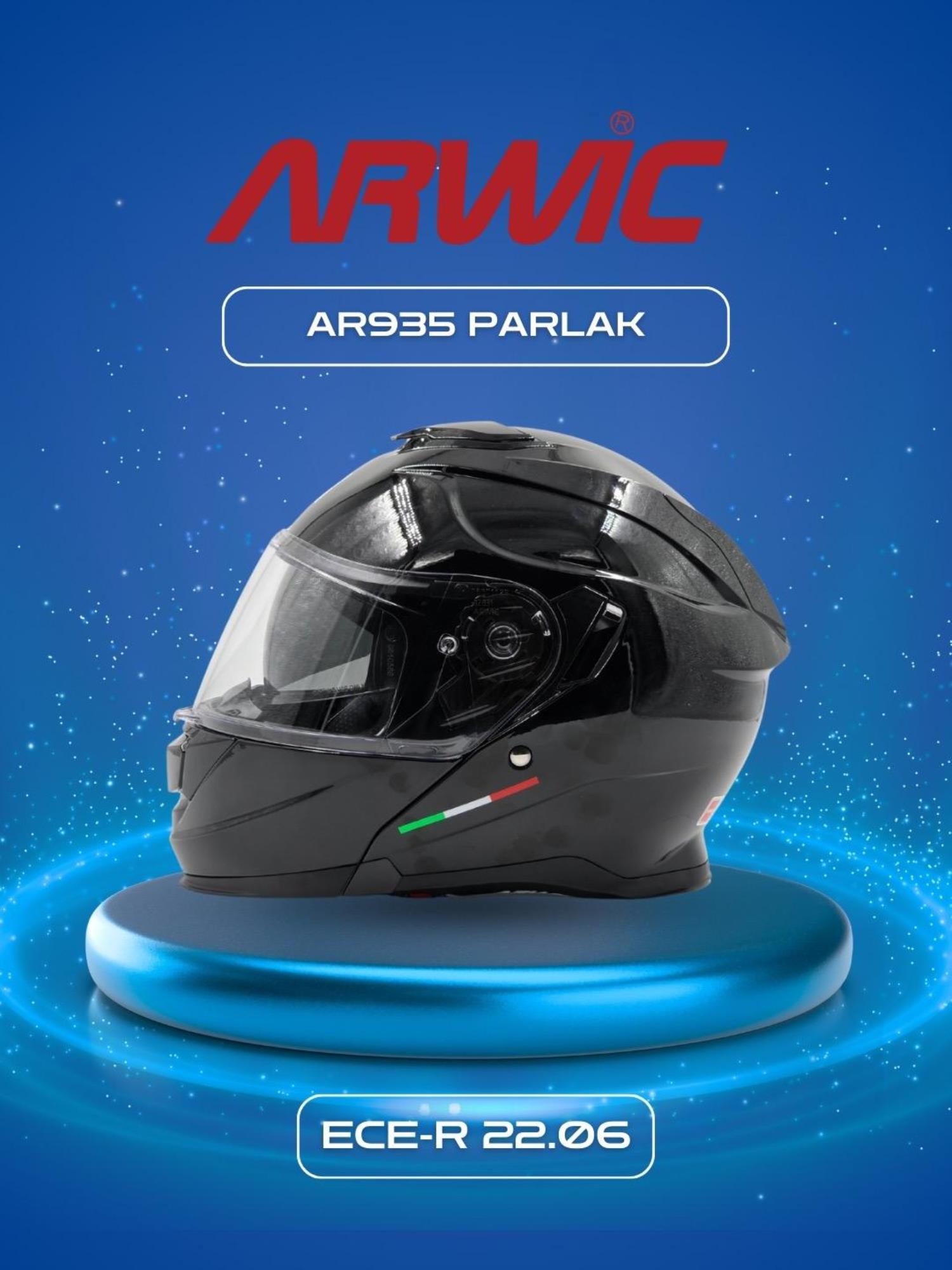 ARWİC KASK AR935 PARLAK SİYAH