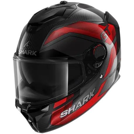 0329 SHARK SPARTAN GT PRO RITMO CARBON KAPALI KASK SİYAH KIRMIZI