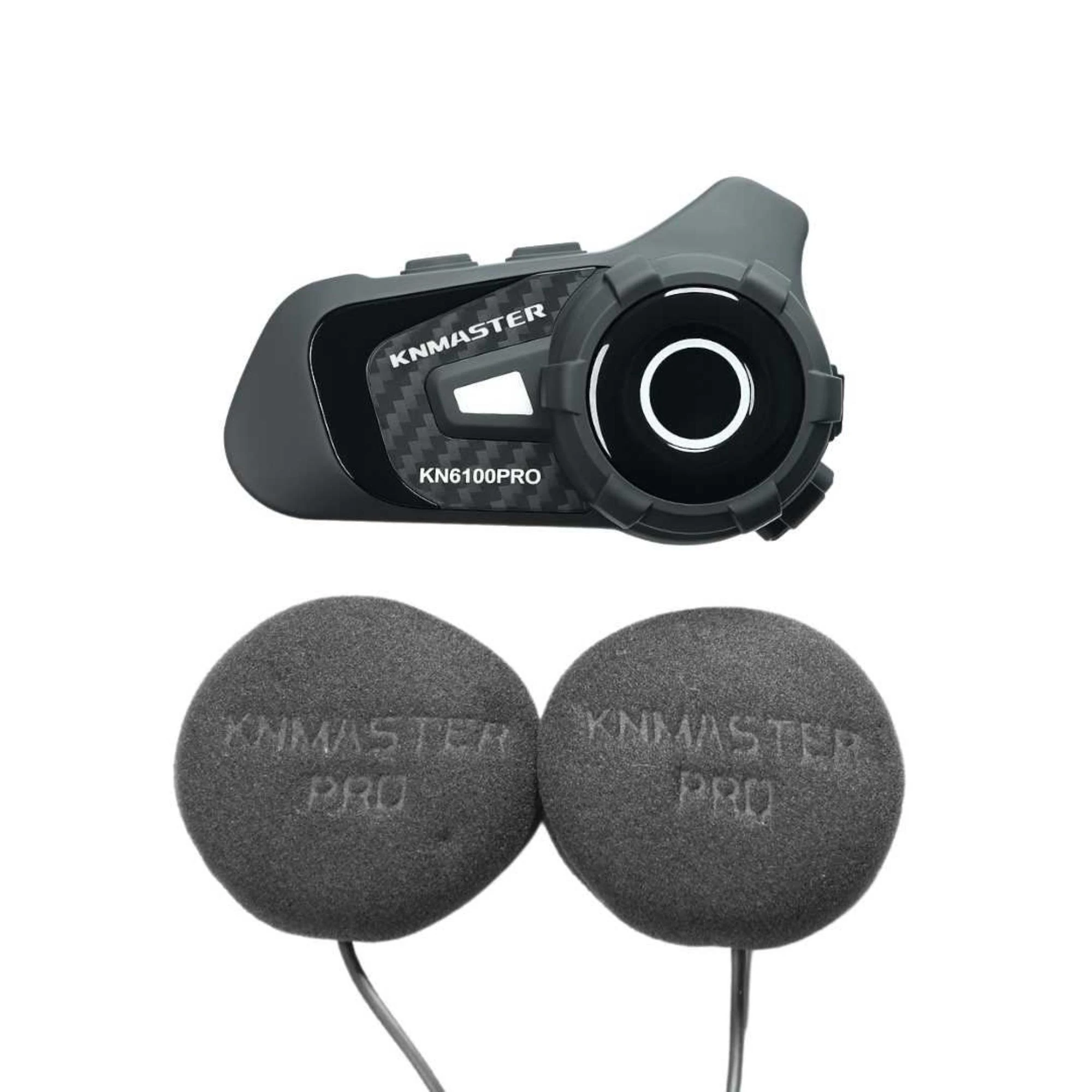 KNMASTER KN6100 PRO MOTOSİKLET KASK İNTERCOM BLUETOOTH İNTERCOM KULAKLIK SETİ KARBON SİYAH