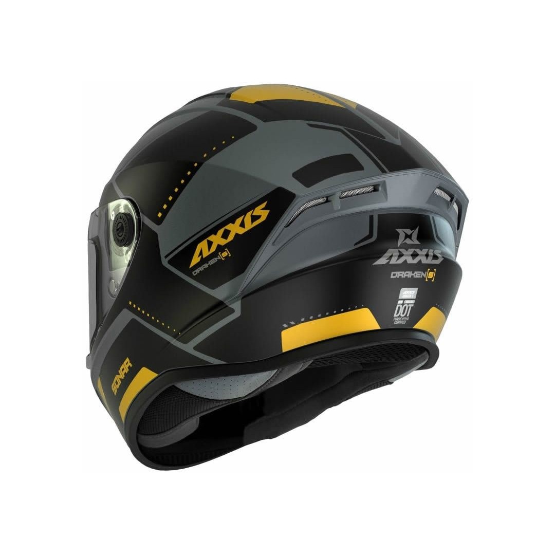 Axxis Draken S Sonar C3 Matt Yellow + Black Visor