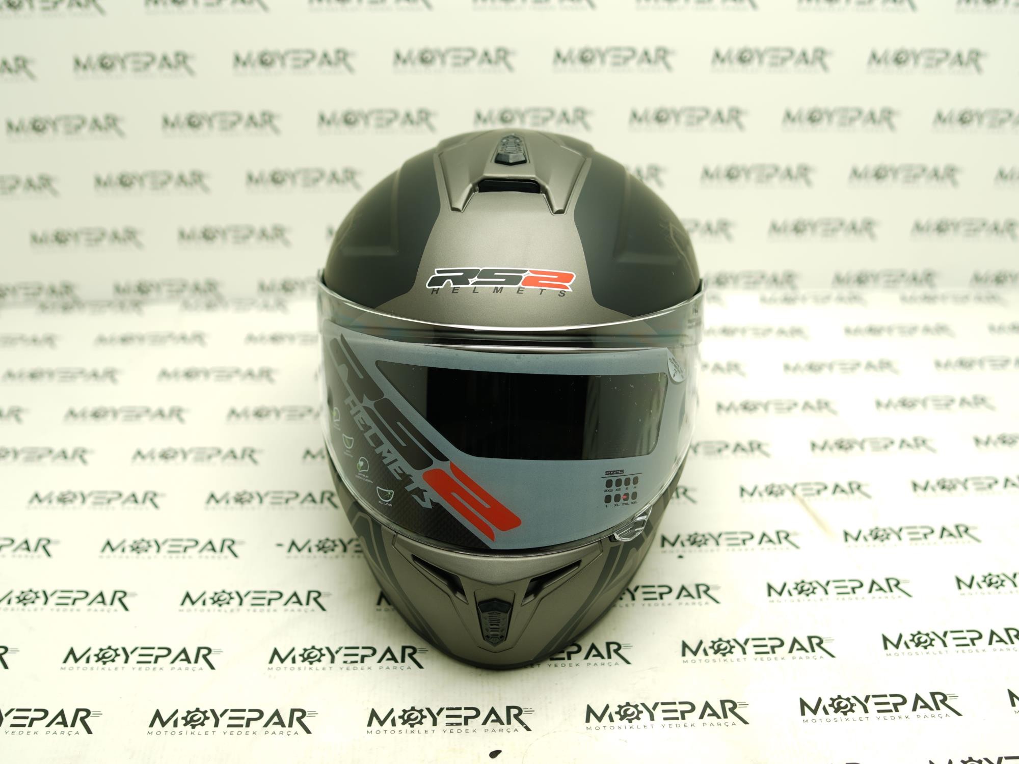 RS2  32005/2 GRİ SİYAH FULL FACE KASK