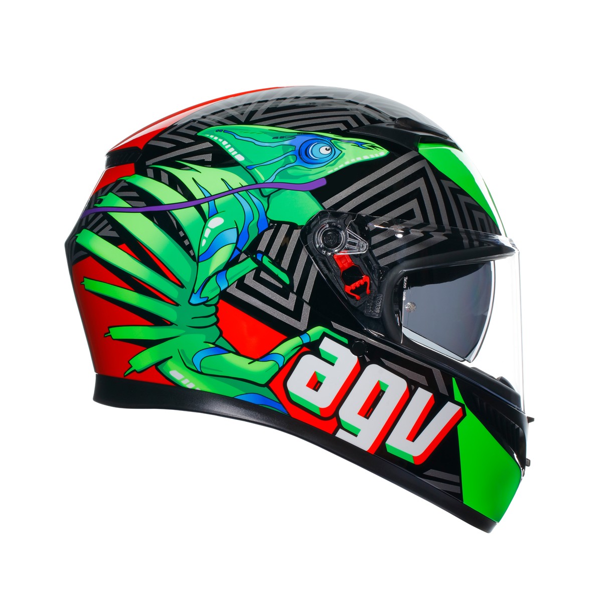 AGV KASK/K3 MPLK KAMALEON BLACK RED GREEN