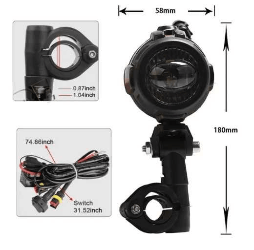 KNMASTER SHARK 20W BMW MOTOSİKLET LED SİS FARI