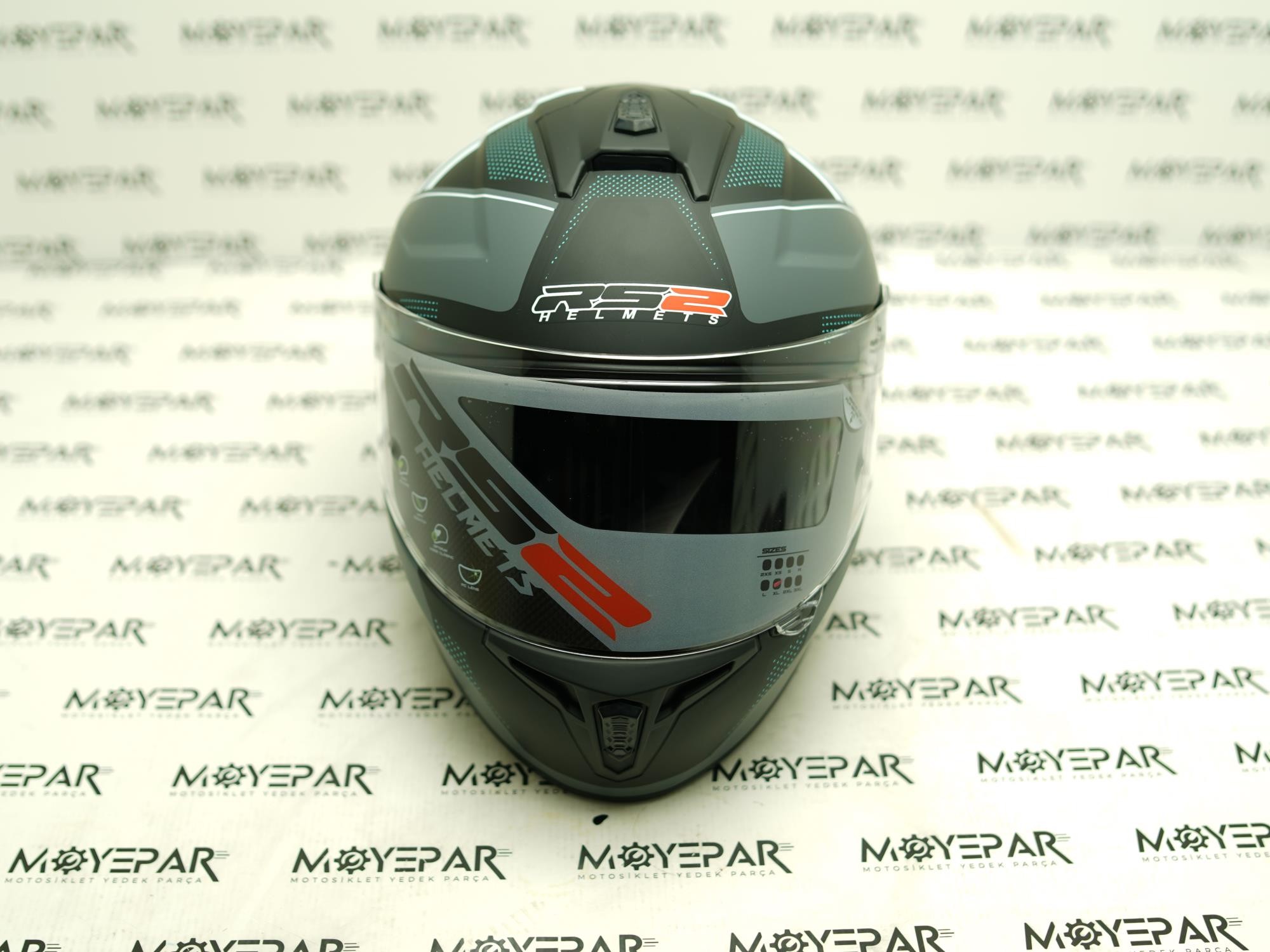 RS2 32003/9 SİYAH GRİ BEYAZ FULL FACE KASK