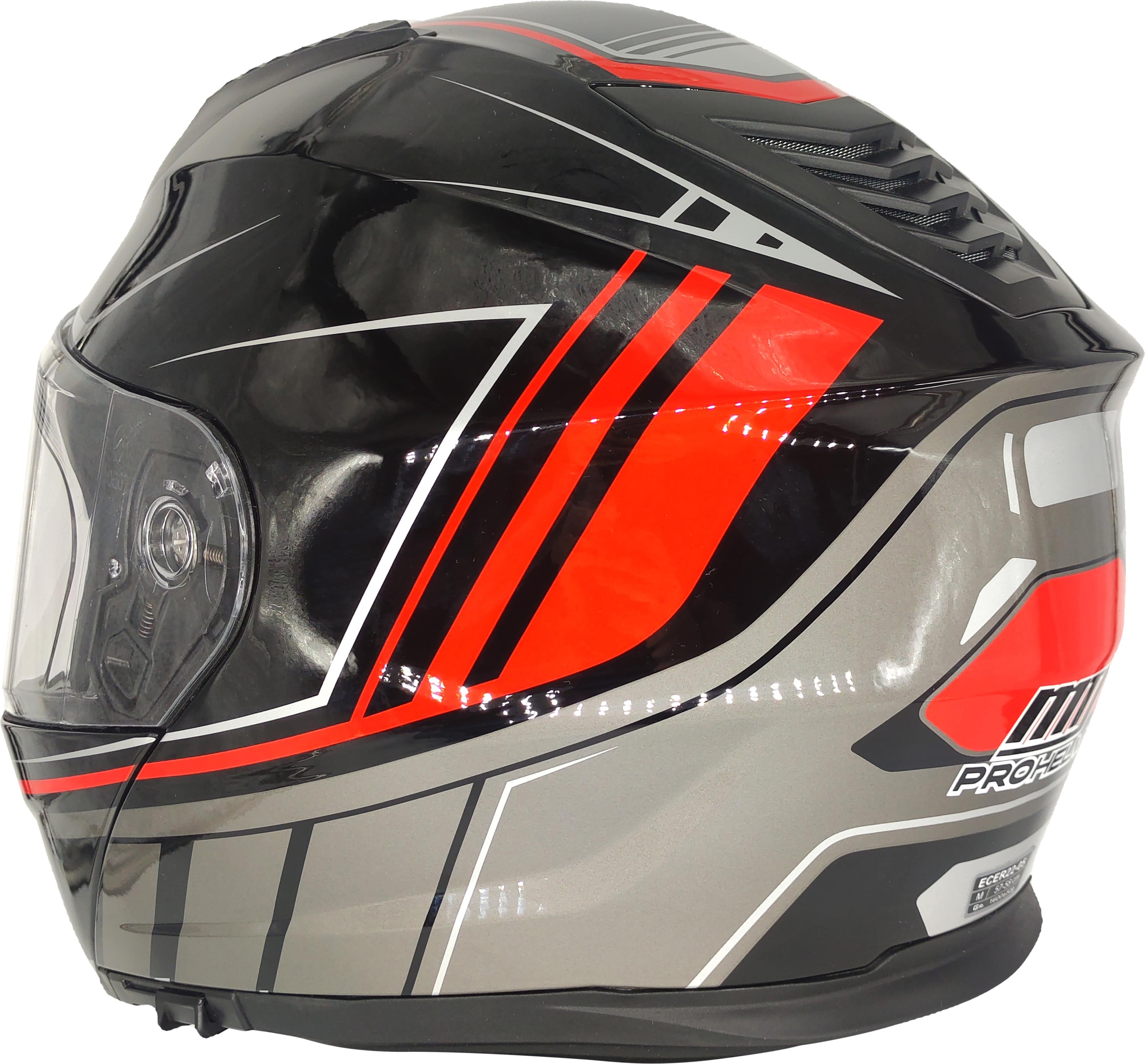 Mts Helmets 966 Siyah Kırmızı Grafik Çene Açılır Kask