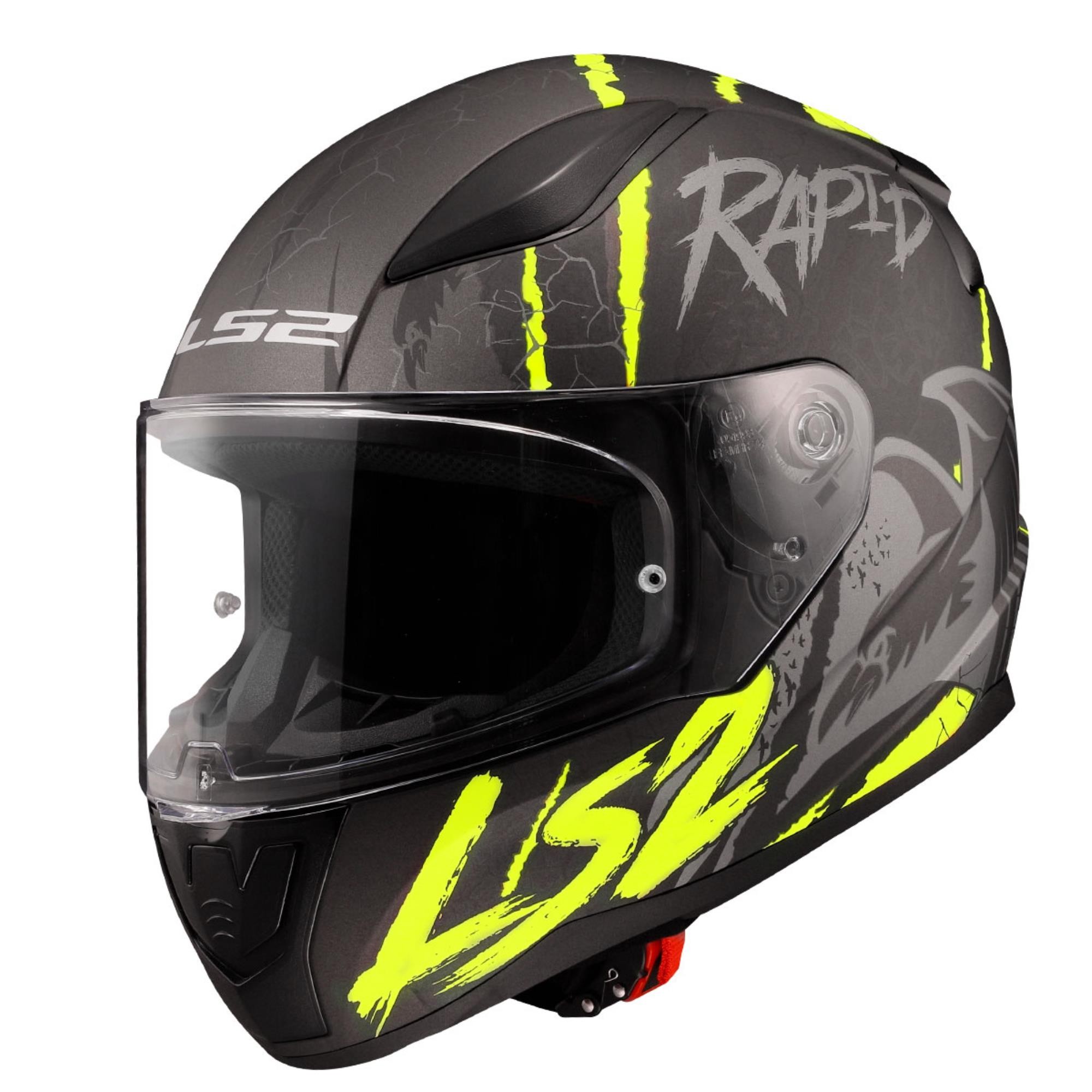 LS2 RAPID 2 RAVEN MAT SİYAH-GRİ-NEON SARI KASK