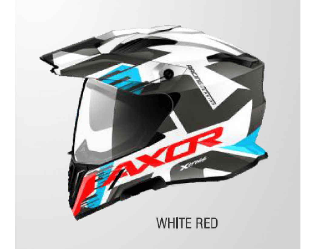 Axor Helmets X Cross X1 Dual Visor White Red Blue