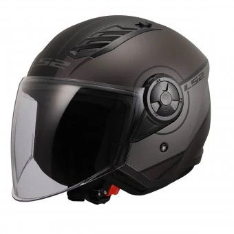 LS2 AIRFLOW 2 COVER MAT SİYAH-GRİ KASK YARIM KASK