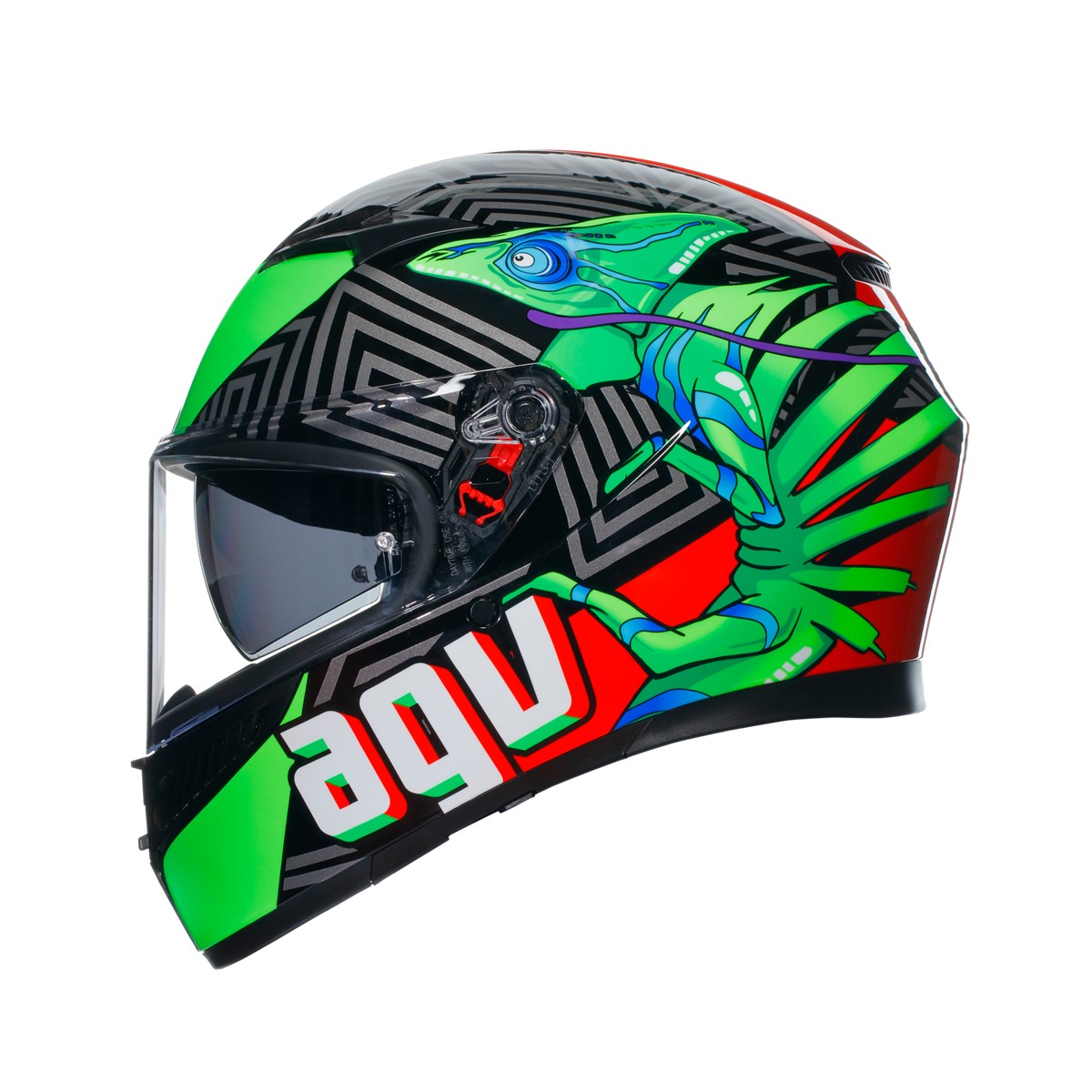 AGV KASK/K3 MPLK KAMALEON BLACK RED GREEN