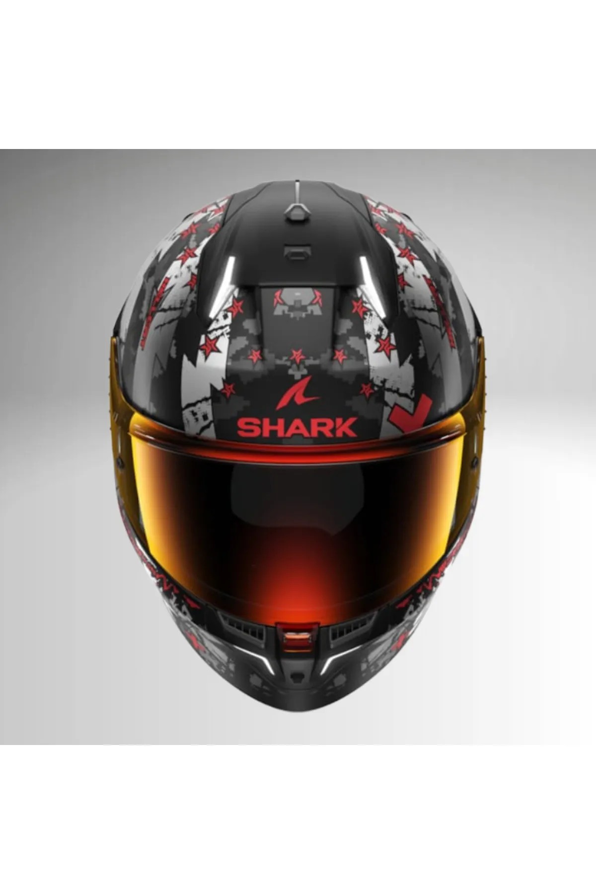 0342 SHARK SKWAL İ3 HELLCAT MAT KAPALI KASK KIRMIZI SİYAH BEYAZ