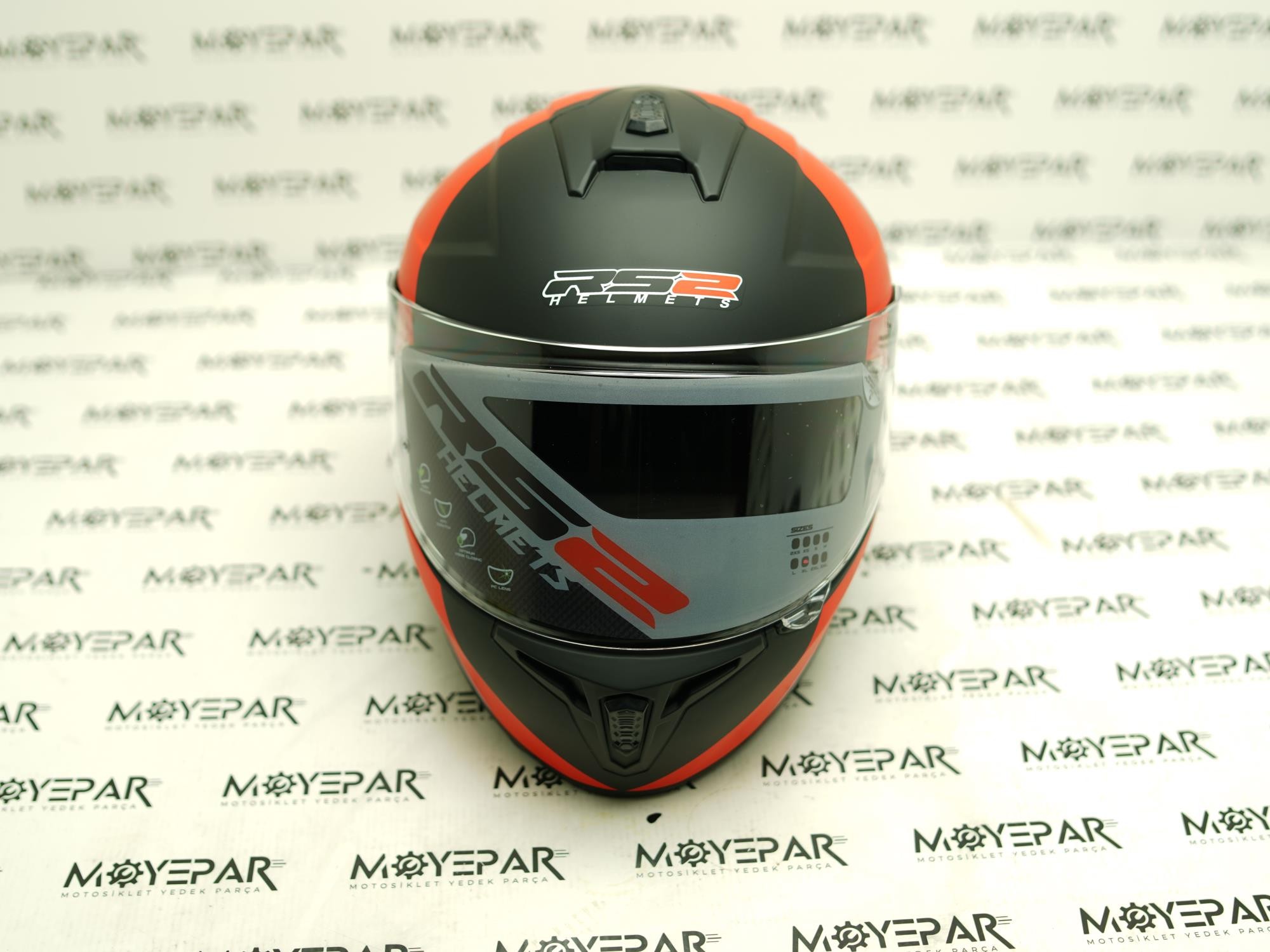 RS2 32009/1 SİYAH KIRMIZI GRİ FULL FACE KASK