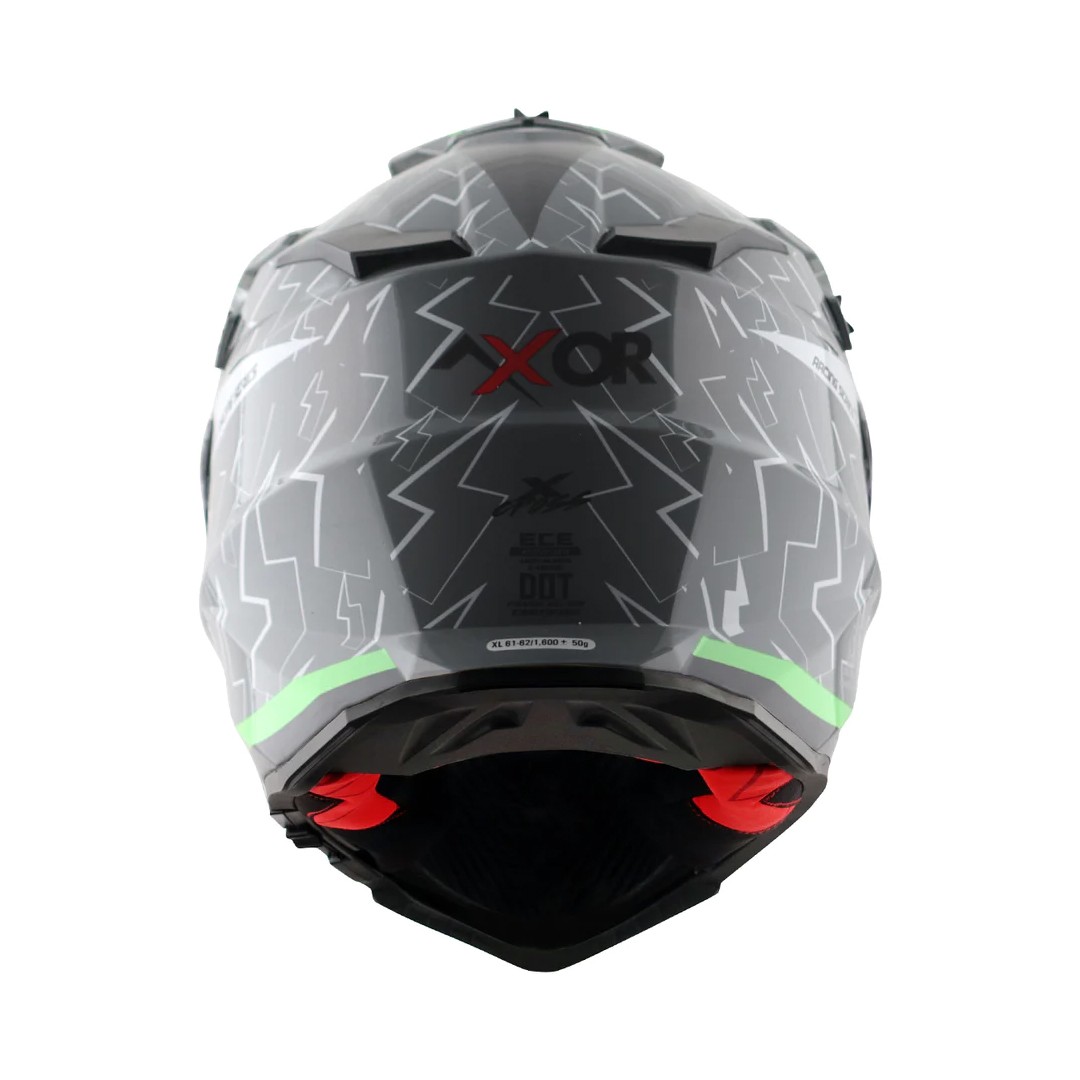 AXOR X-CROSS FLASH DUAL VISOR HELMET - DULL COOL GREY GREEN MAT