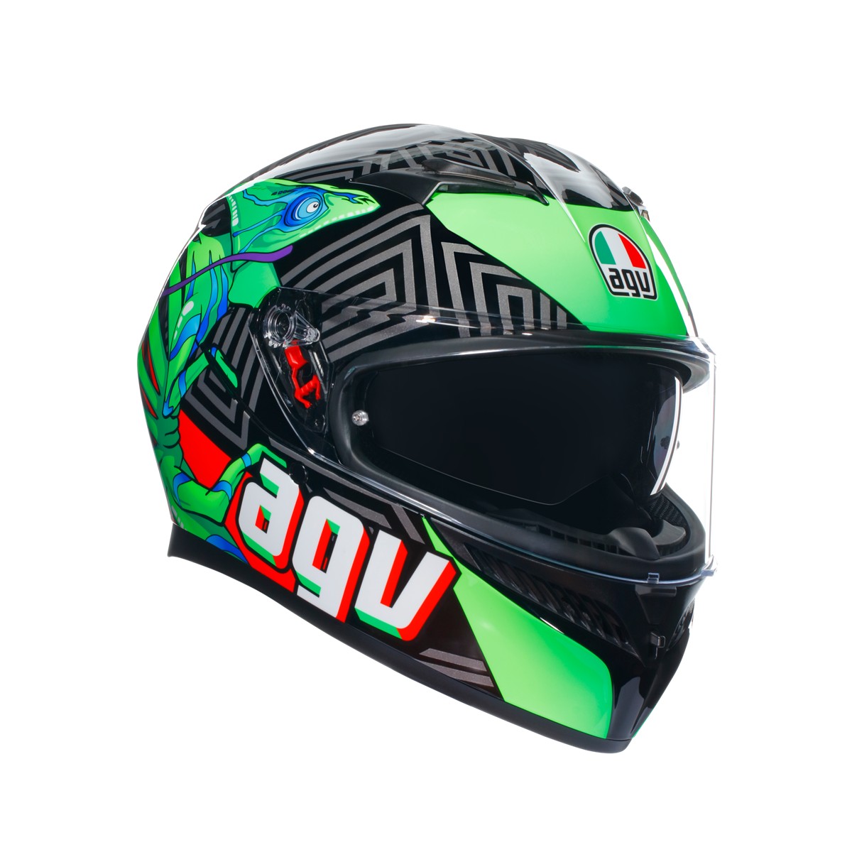 AGV KASK/K3 MPLK KAMALEON BLACK RED GREEN