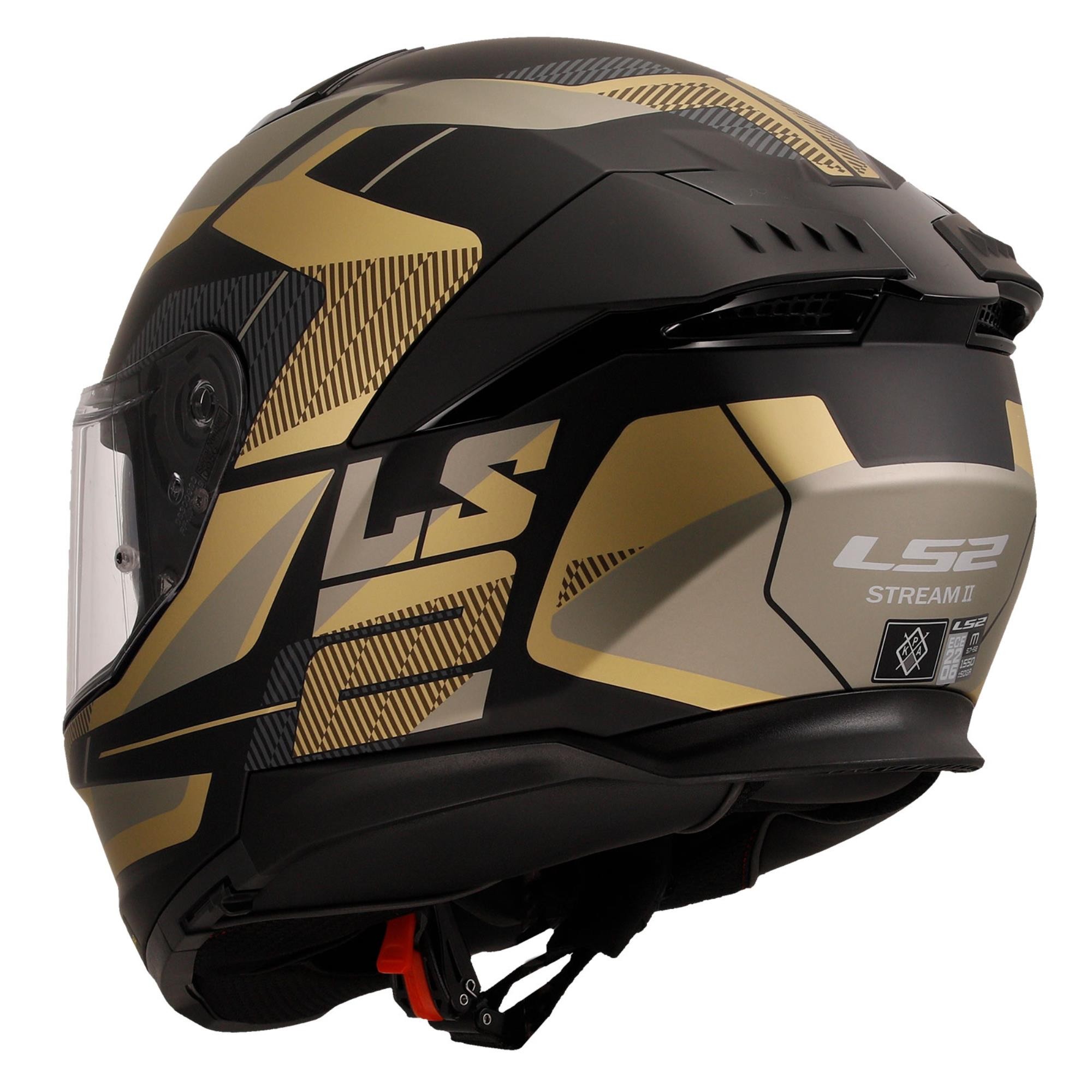 LS2 STREAM 2 ROAD MAT SİYAH-GOLD -GRİ KASK