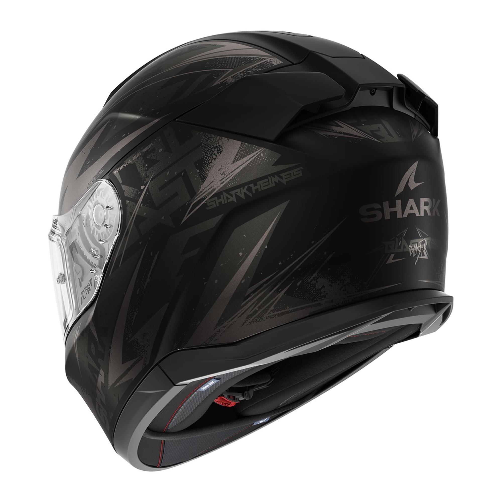 0308 SHARK D-SKWAL 3 BLAST-R MAT SİYAH GRİ KAPALI KASK