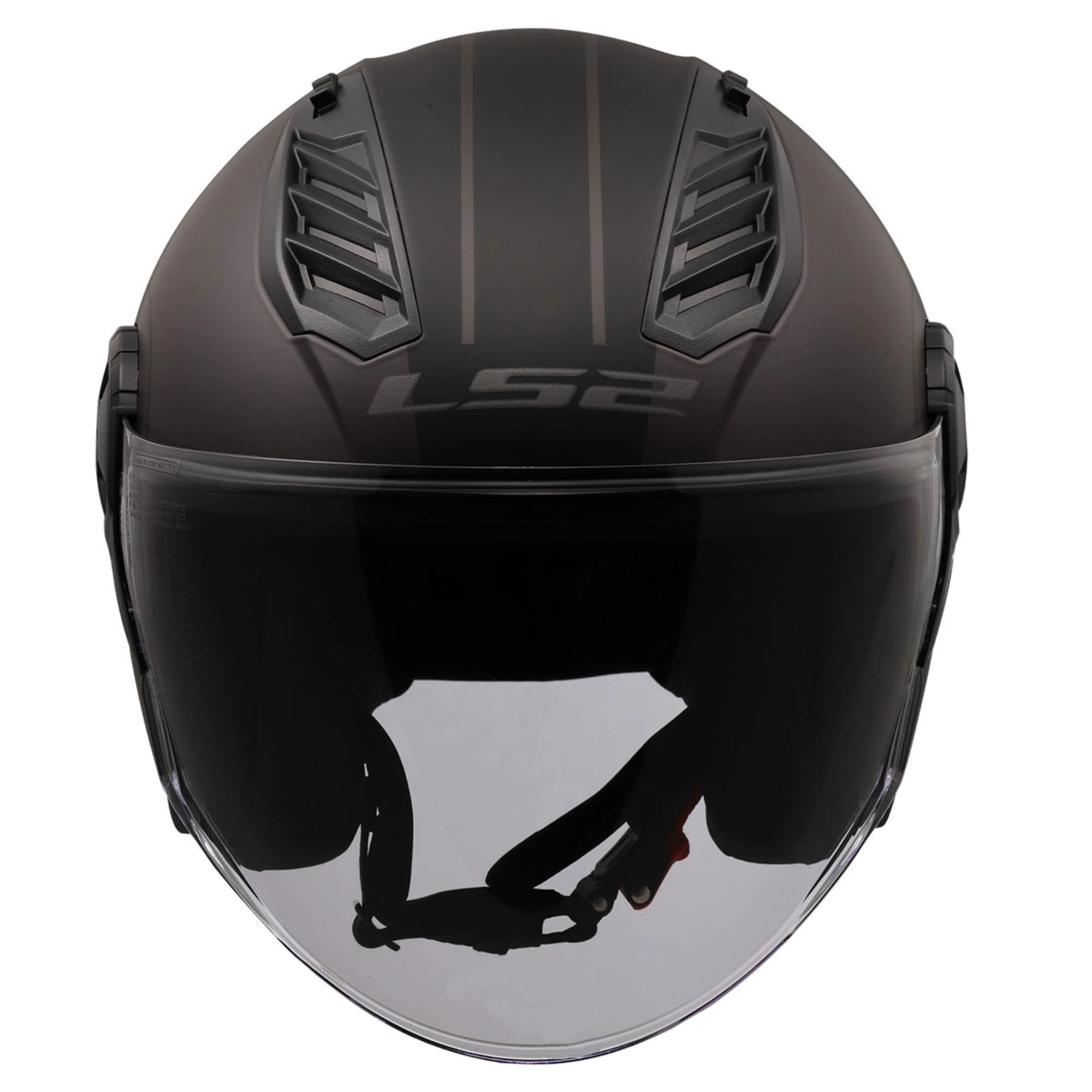 LS2 AIRFLOW 2 COVER MAT SİYAH-GRİ KASK YARIM KASK