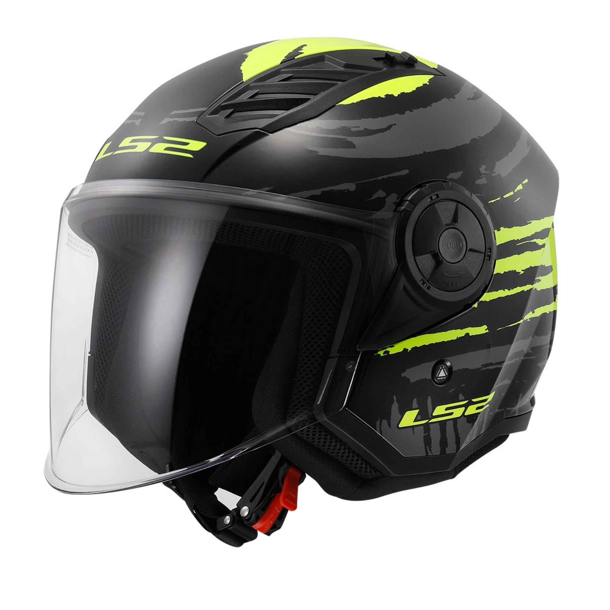 LS2 AIRFLOW 2 BRUSH SİYAH-NEON SARI YARIM KASK