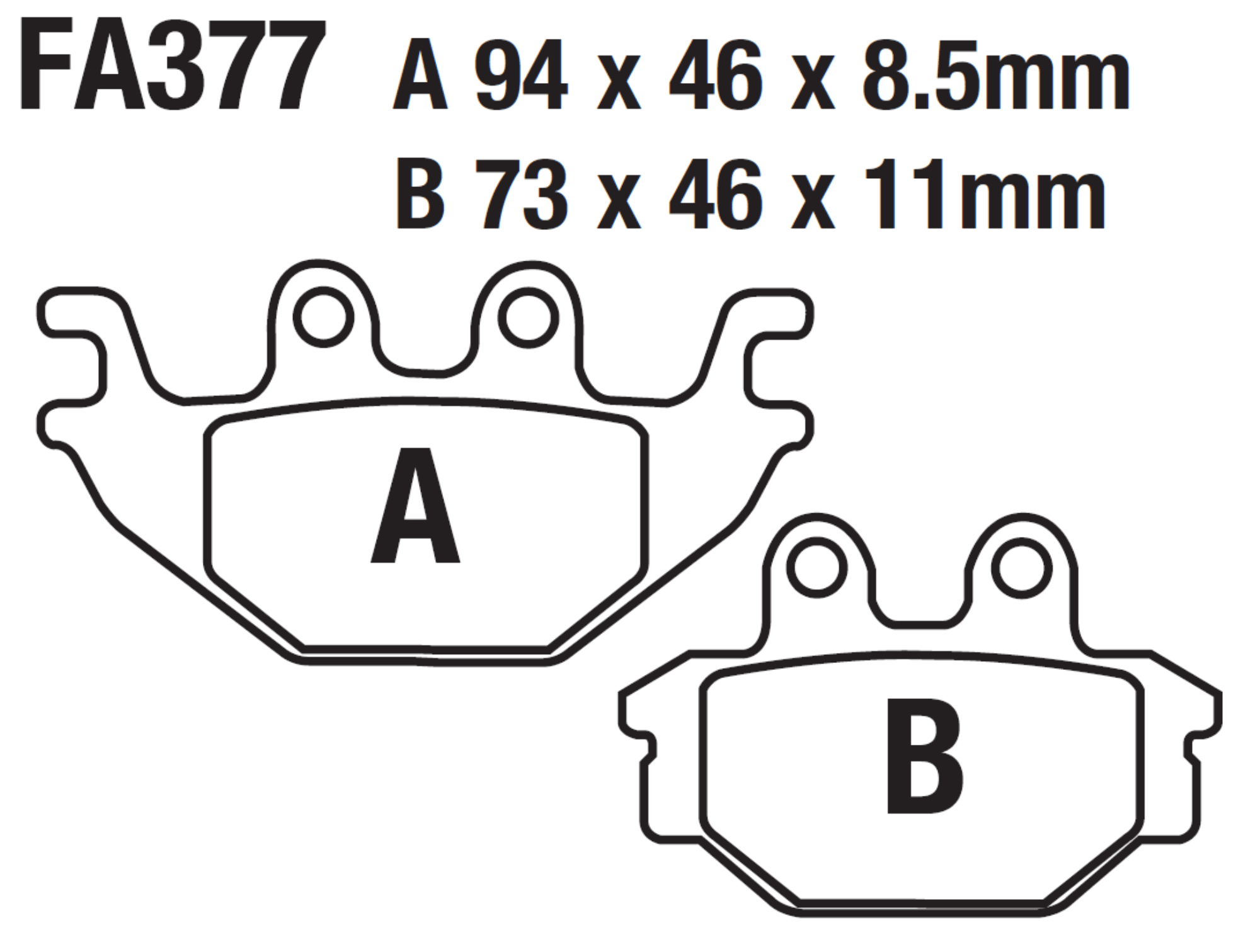 7ATV1019-377-TRV FA377 KUBA TRV 300-350 ARKA FREN DİSK BALATASI