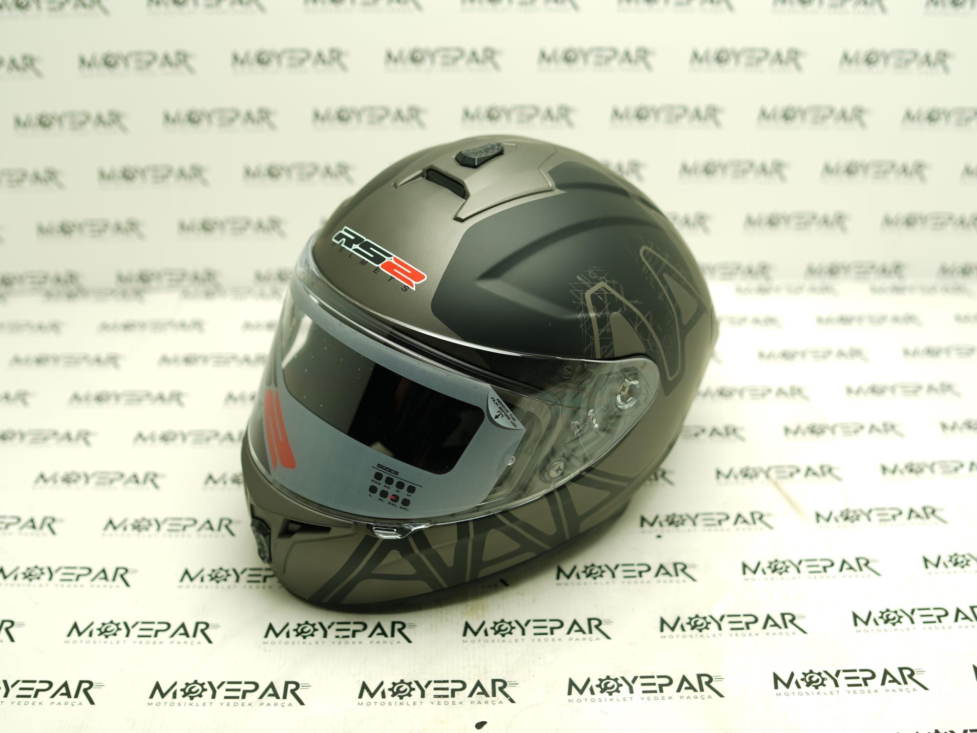 RS2  32005/2 GRİ SİYAH FULL FACE KASK