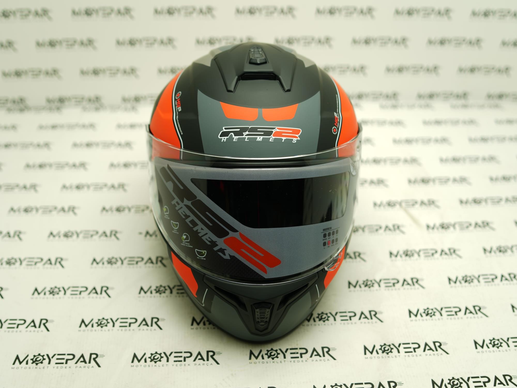 RS2 32011/7 TURUNCU SİYAH FULL FACE KASK