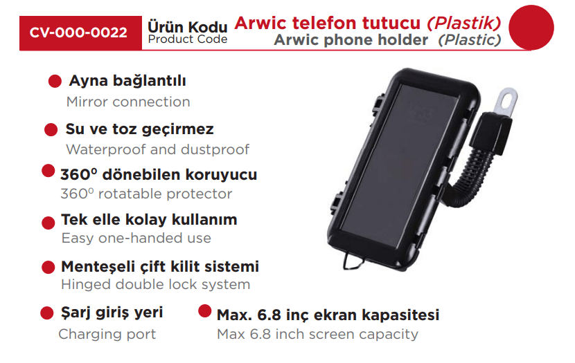 Arwic Telefon Tutucu Plastik Ayna