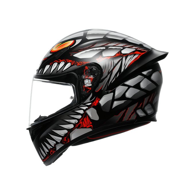 AGV KASK/K1 S E2206 LYZARD MATT BLACK GREY RED CONFİGURATİON