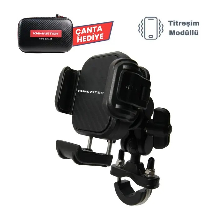 KNMASTER TT-870 TİTREŞİM ENGELLEYİCİLİ TÜM MOTOSİKLETLERE UYUMLU TELEFON TUTUCU