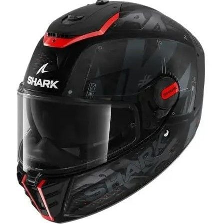 0322 SHARK SPARTAN RS STINGREY KAPALI KASK SİYAH KIRMIZI