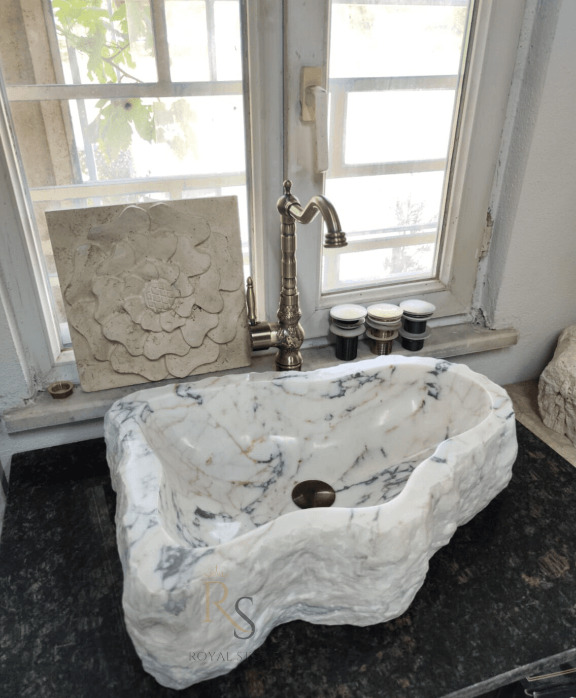 Gorgeous Sink Made to Order, Calacatta Viola Marble Countertop, Custom Measurement Natural Stone Sink, Marble Vanity Top, Custom Sink