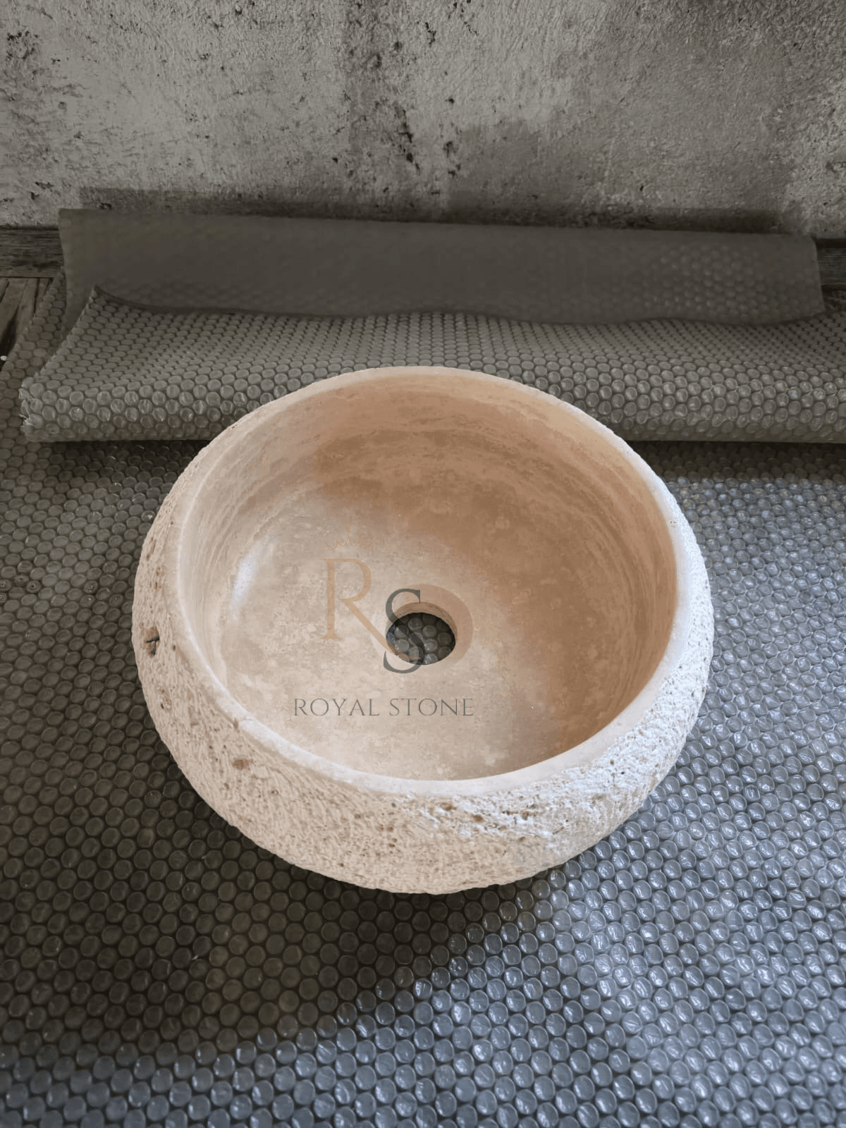 Small Bathroom Sink, Tiny Bathroom Marble Sink, Chiseled Stone Powder Room Sink, Made to Order Custom Size Sink, 35x35x10 cm