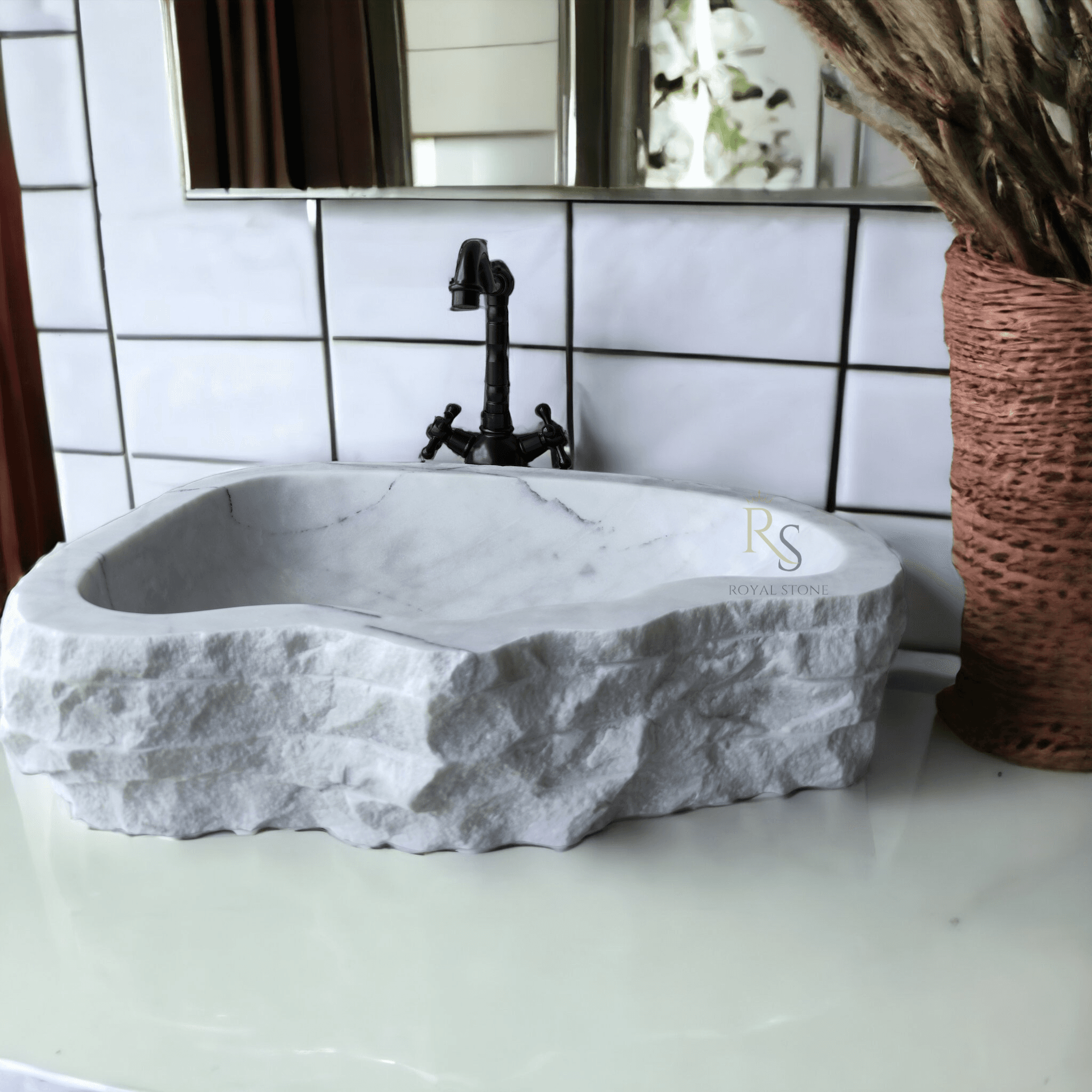 Gorgeous Sink Made to Order, White Marble Countertop Sink, Custom Size Natural Stone Sink, Marble Vanity Top, Marble Bathroom Sink