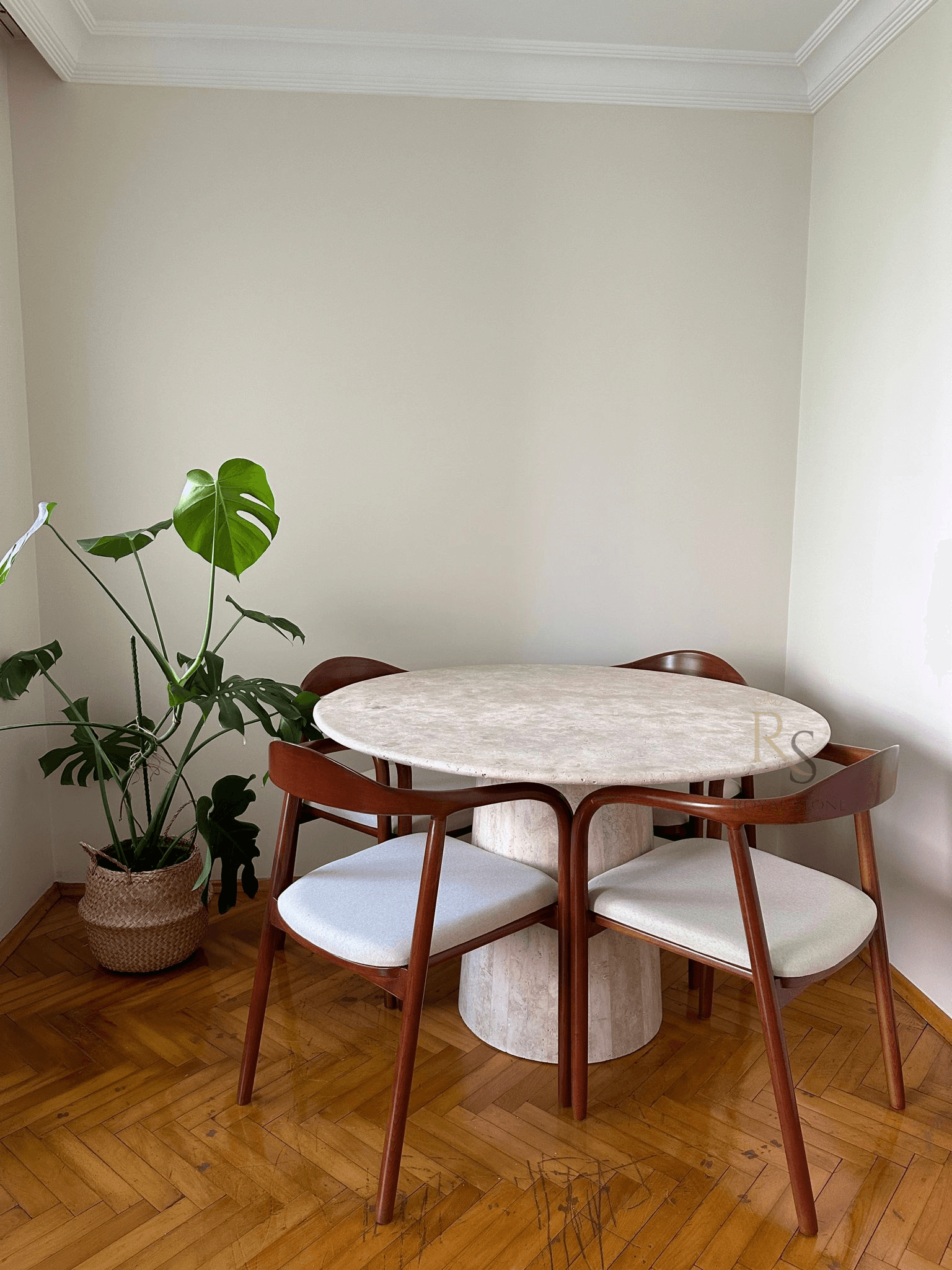 Custom Made Marble Dining Room Table, Made to Order Round Table, Thanksgiving Table, Travertine Living Room Table